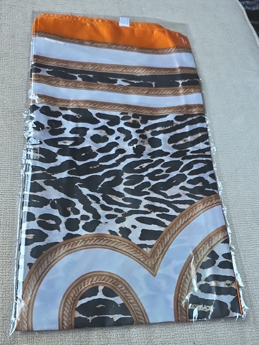 Women’s Orange, Black & White Animal Print Scarf